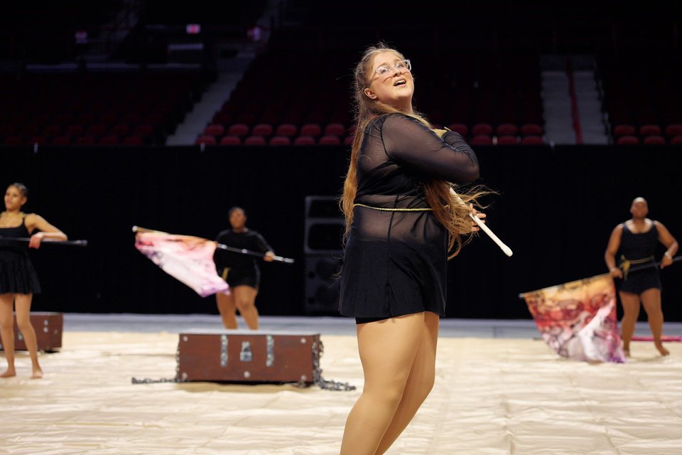 Pinson Valley HS Winter Guard performing