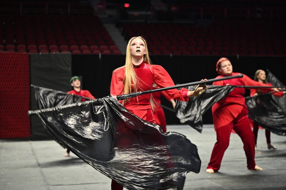 Creek Wood HS Winter Guard performing
