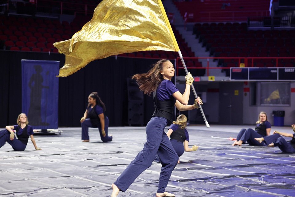 Huntsville High School Winter Guard performing