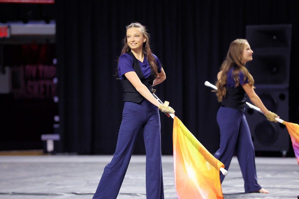 Huntsville High School Winter Guard performing