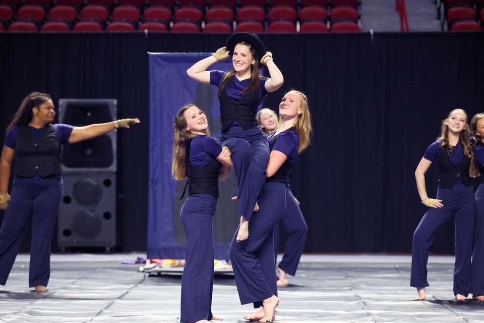 Huntsville High School Winter Guard performing