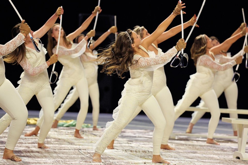 Oak Grove JV Winter Guard performing