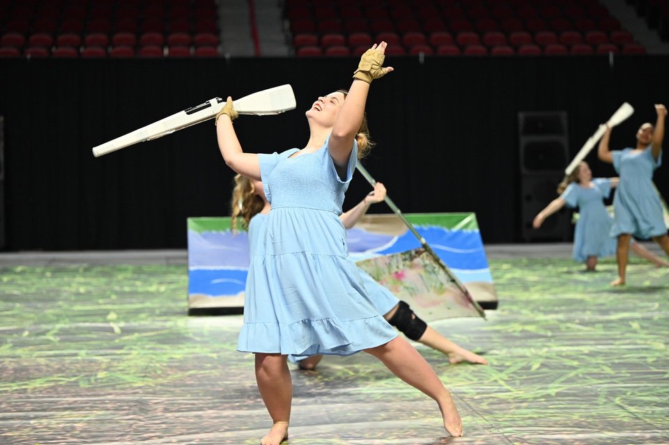 Saltillo High School Color Guard performing