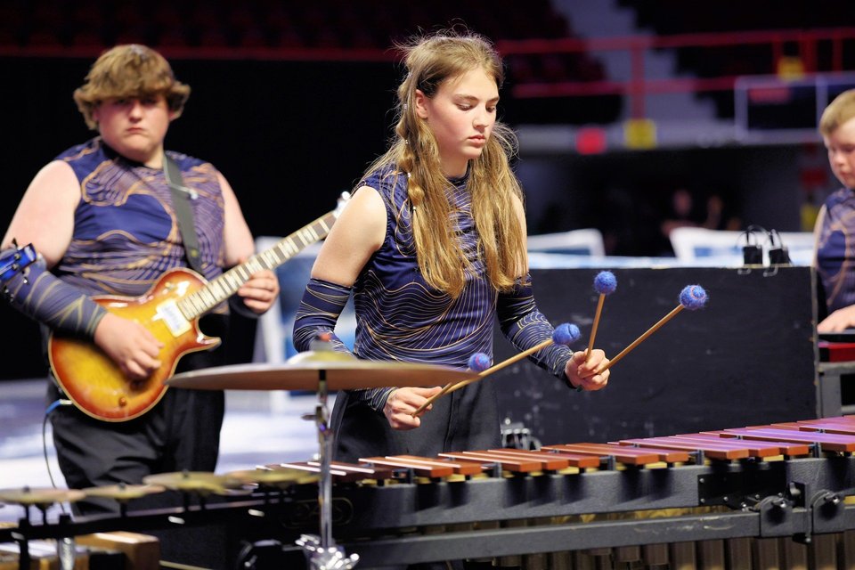 North Jefferson Indoor Drumline  performing