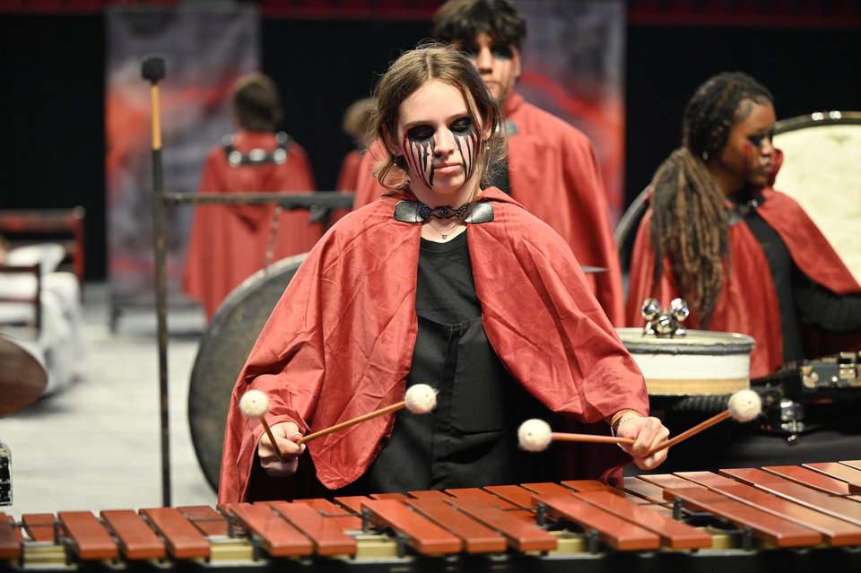 Decatur City Indoor Drumline performing