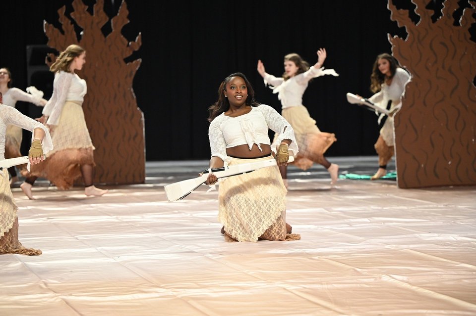 Siegel High School Winter Guard performing