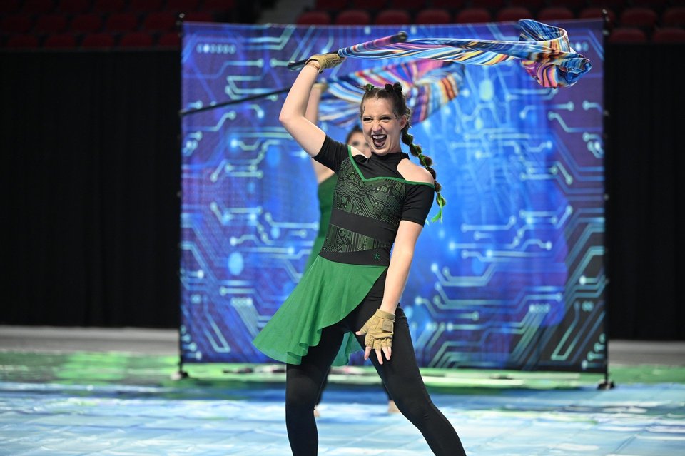 Chelsea High School Winter Guard performing