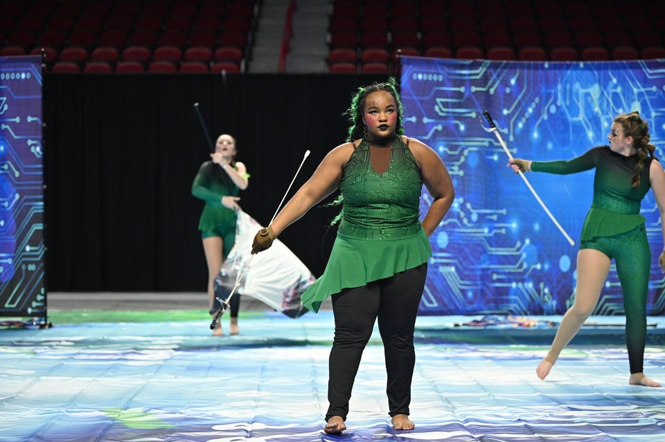 Chelsea High School Winter Guard performing