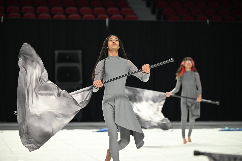 Dickson County High School Winter Guard performing
