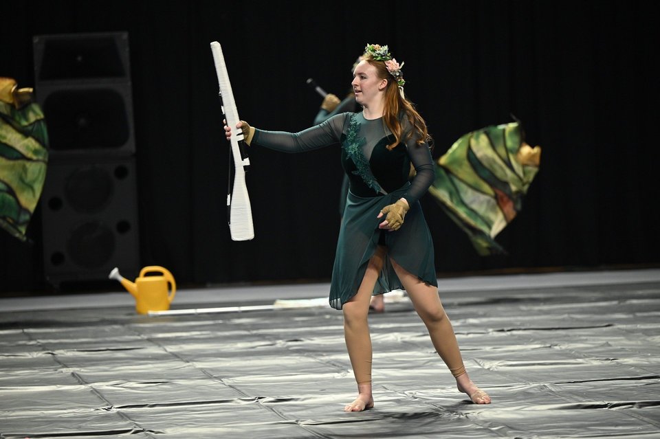 Huntsville High School JV Winterguard performing