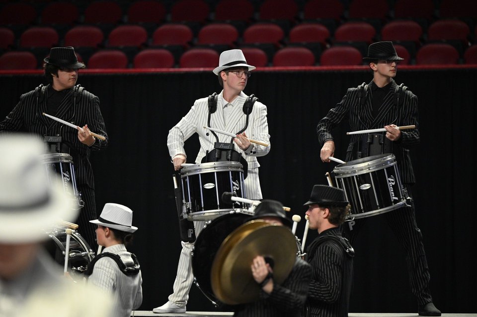 Oak Grove Indoor Drumline performing