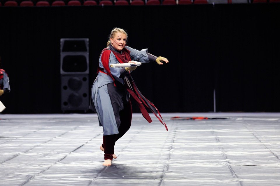 Athens HS Winter Guard performing
