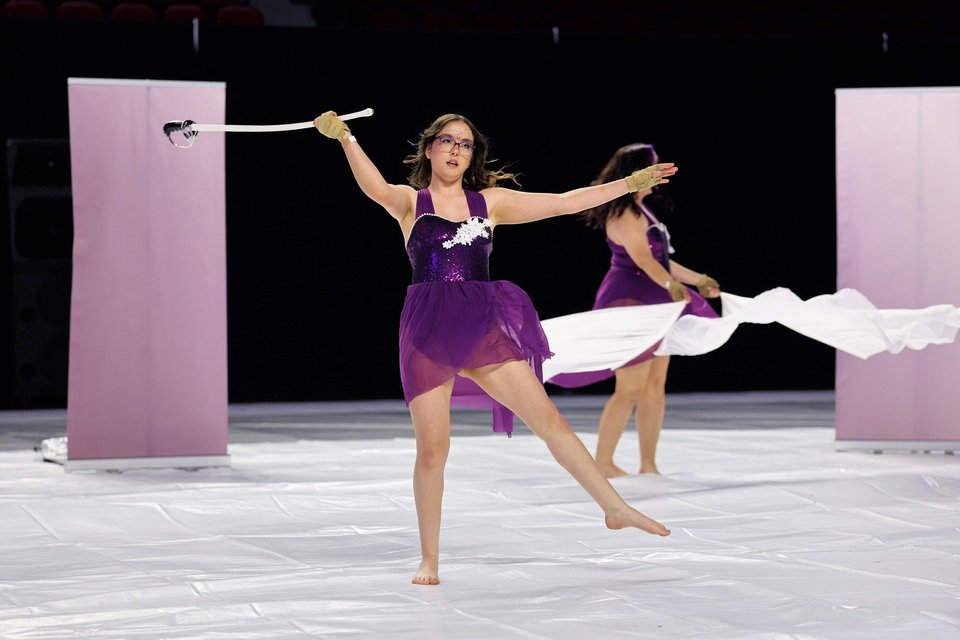 Giles County Winter Guard performing