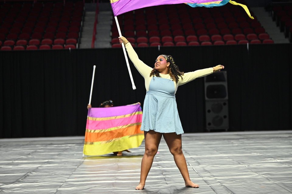 Columbia Central HS Color Guard performing