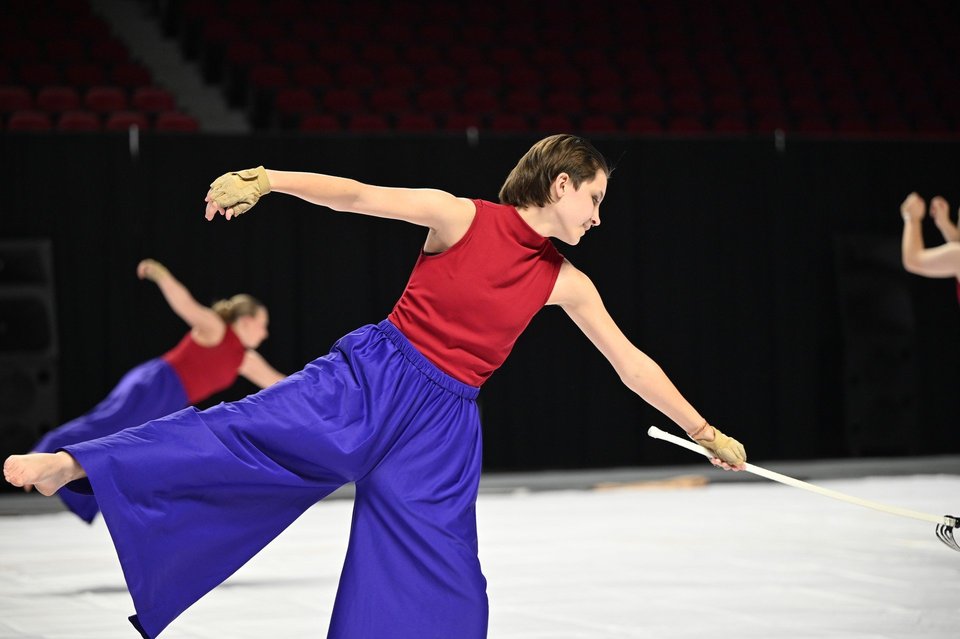 Wilson Central Winter Guard performing